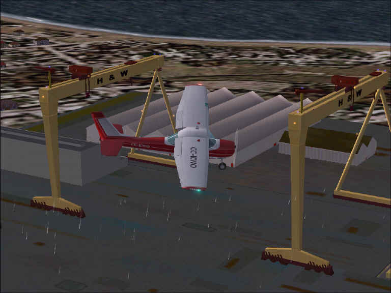 Gmax Harland & Wolff cranes (Belfast) scenery v2.0 for FS2002