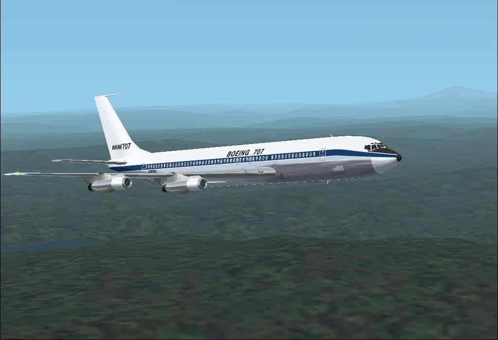 FS2002 Aircraft: AI friendly gMax created Boeing 707-320 (v1) in Demonstrator livery