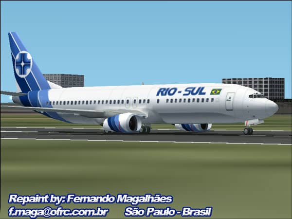 FS2002 Boeing 737-300 . VARIG – RIO-SUL -BRASIL default textures only