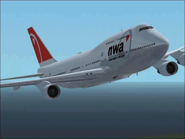 FS2002 North West new livery Meljet Boeing 747-400 textures - Flight ...