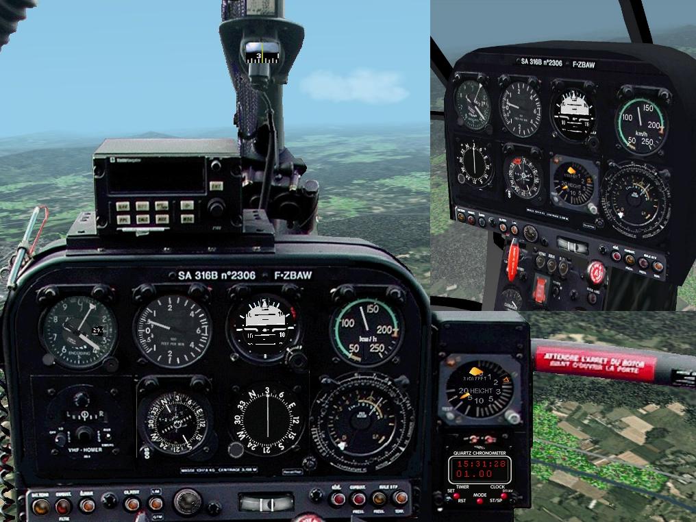 FS2002 Panel update for G-max Alouette 3