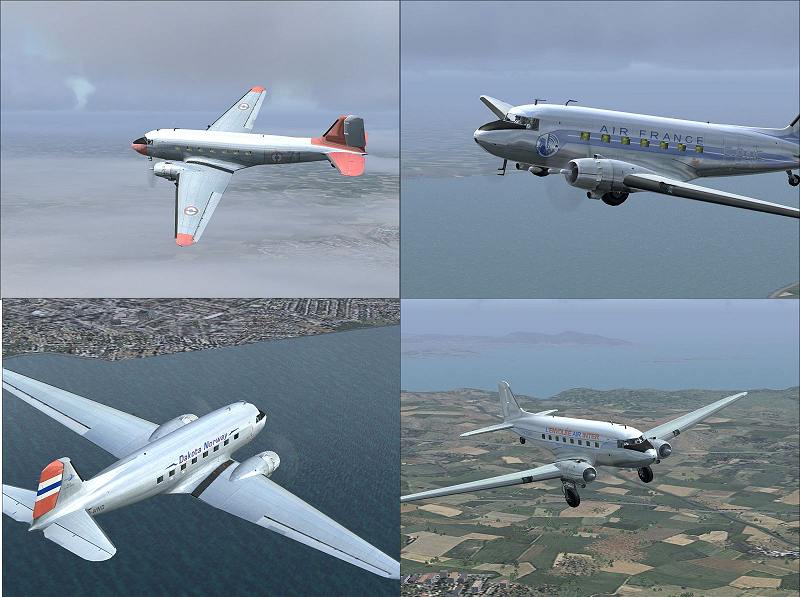 FS2004 Default DC3 4 Textures Pack