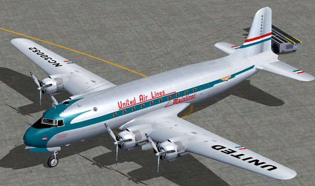 FSX/FS2004 Douglas DC-4 UAL Textures only.