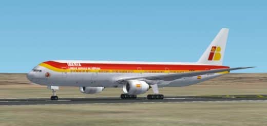 Repaint of FS2002 default 777-300 in the colours of IBERIA