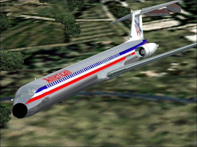 Repaint of the default FS2002 MD-83 in the American Airlines livery