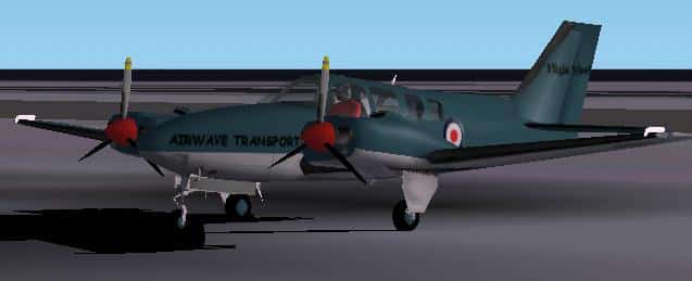 FS 2002 Baron 58 Fictional Airwave transport Textures only