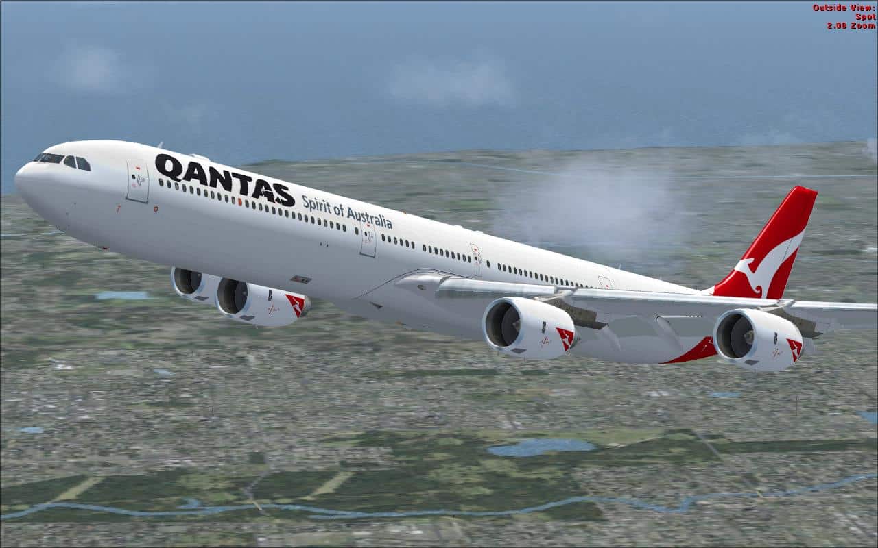 Qantas A340-600 Textures (fixed) - Flight Simulator Addon / Mod