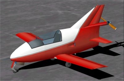 Bd-5 Prop in Red + White, Version 1.1