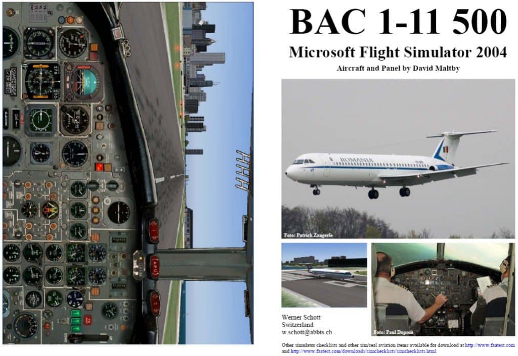 FS2004 Manual/Checklist BAC 1-11 500 - FS Aircraft Manuals Mod