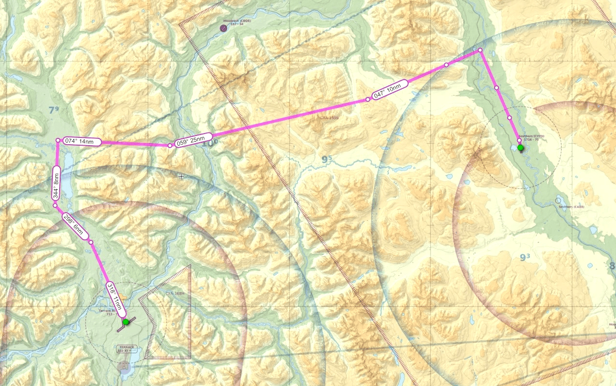 IFR GPS Flightplans Terrace to Smithers BC v1.0